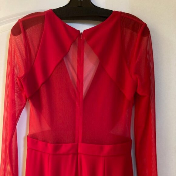 Jay Godfrey red gown with mesh - Picture 4 of 5